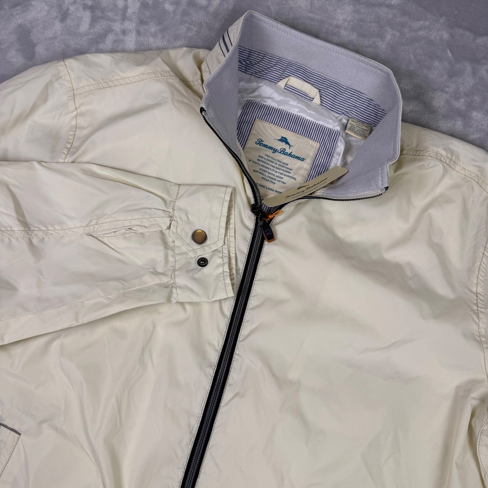 Tommy Bahama Monterey Windbreaker Jacket Mens Medium Bleached Sand T5688 NEW*